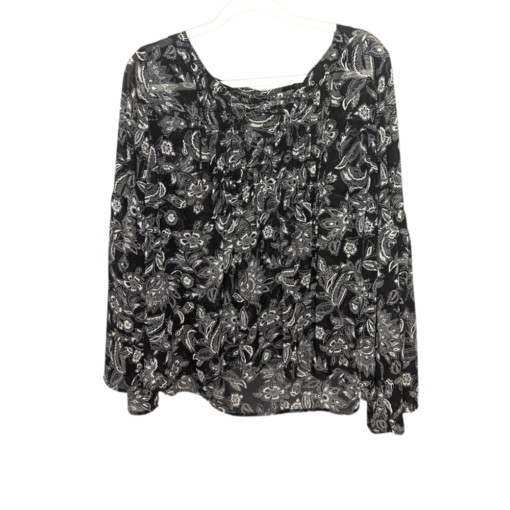 Torrid black paisley blouse top size womans 0X